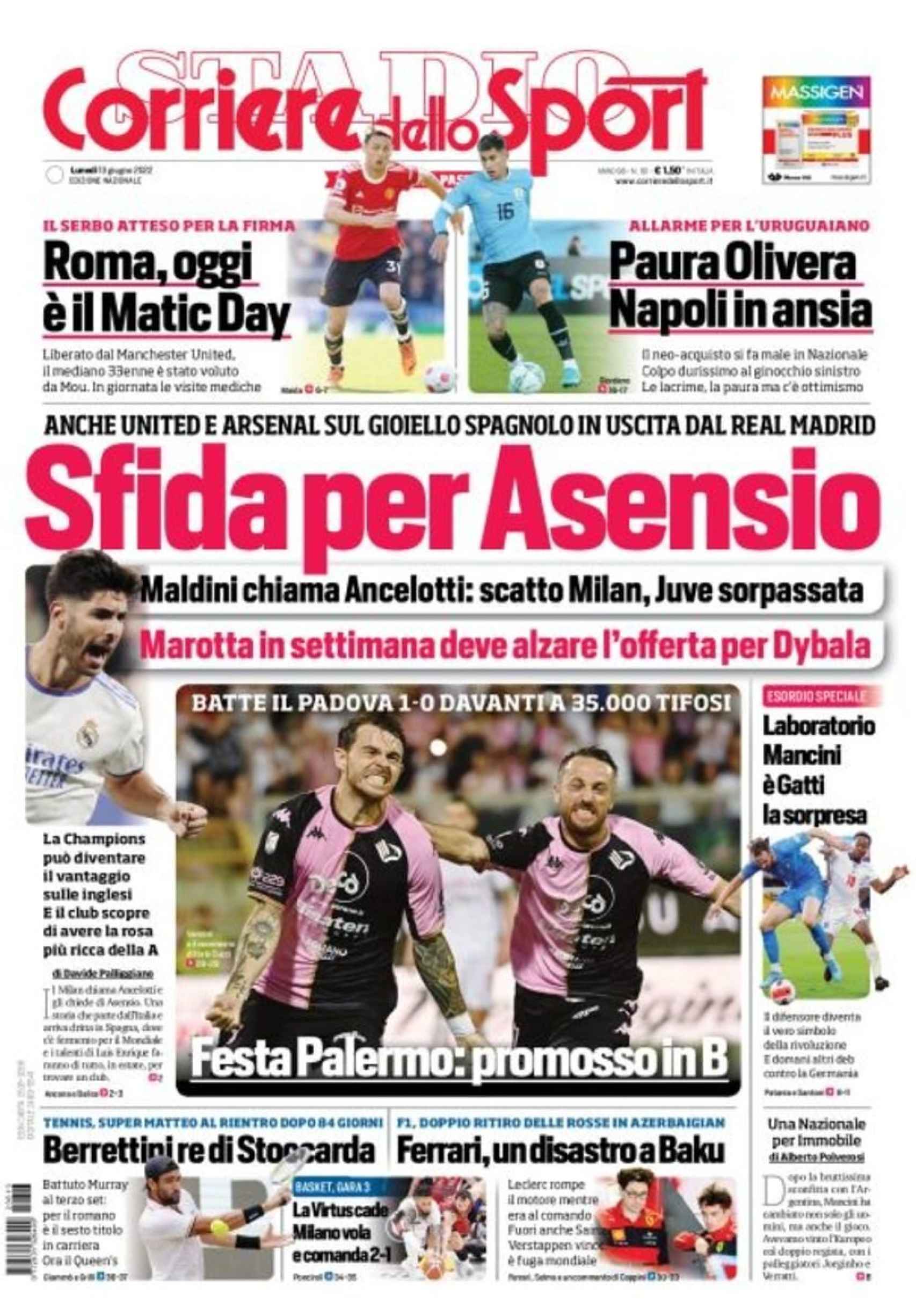 Portada de Corriere dello Sport