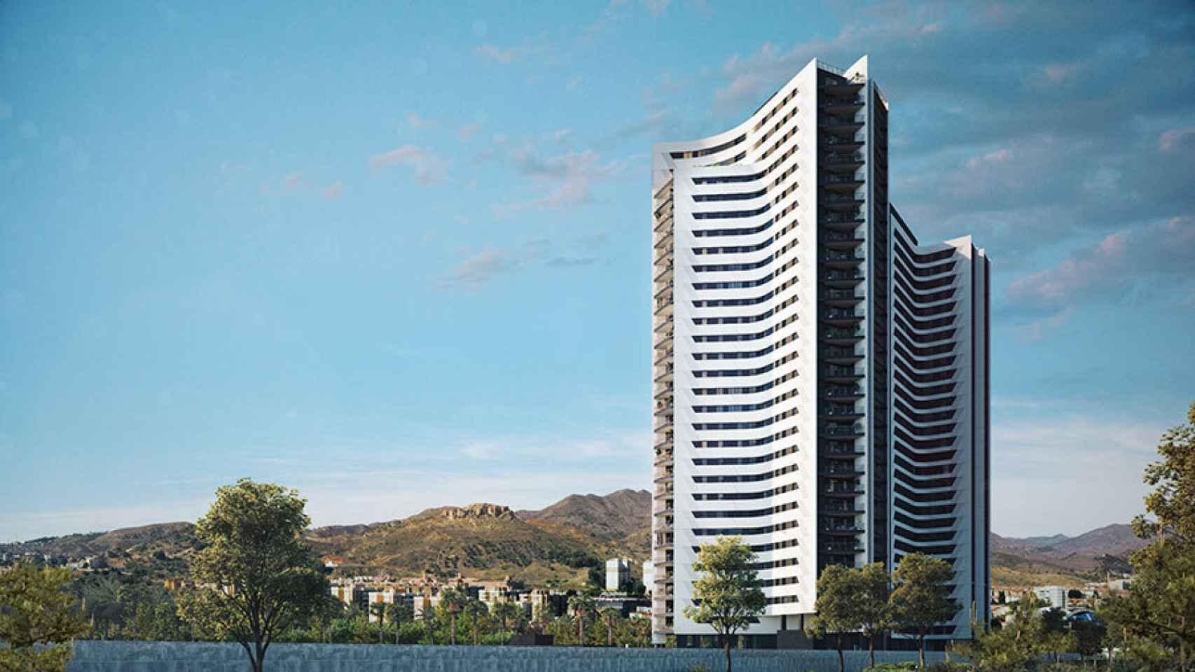 Torres de 30 plantas de AQ Acentor, una de las cuales incluirá 198 viviendas en alquiler.