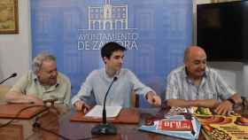 Antonio Pedrero, Sergio López y Feliciano Ferrero presentando las Fiestas de San Pedro 2022