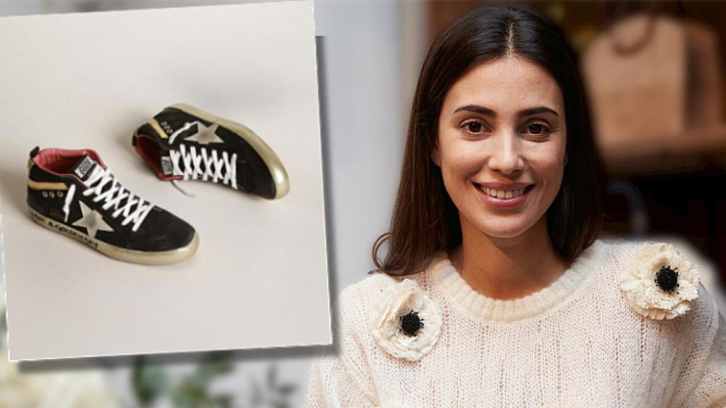 Sassa de Osma y sus zapatillas de Golden Goose en un montaje de JALEOS.