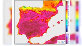 Mapa de temperaturas para este lunes en España.