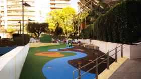 El parque infantil de Murcia donde se instaló el innovador pavimento.