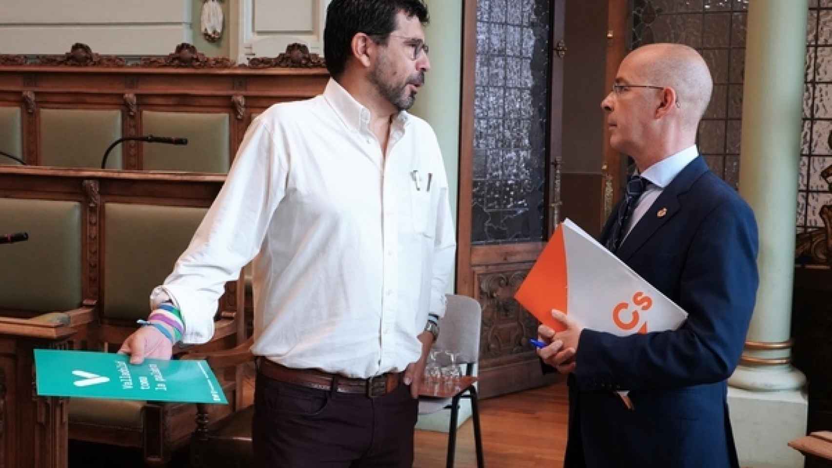 Martín Fernández Antolín, a la derecha, junto a Alberto Bustos. Fotografía: ICAL / Chacón