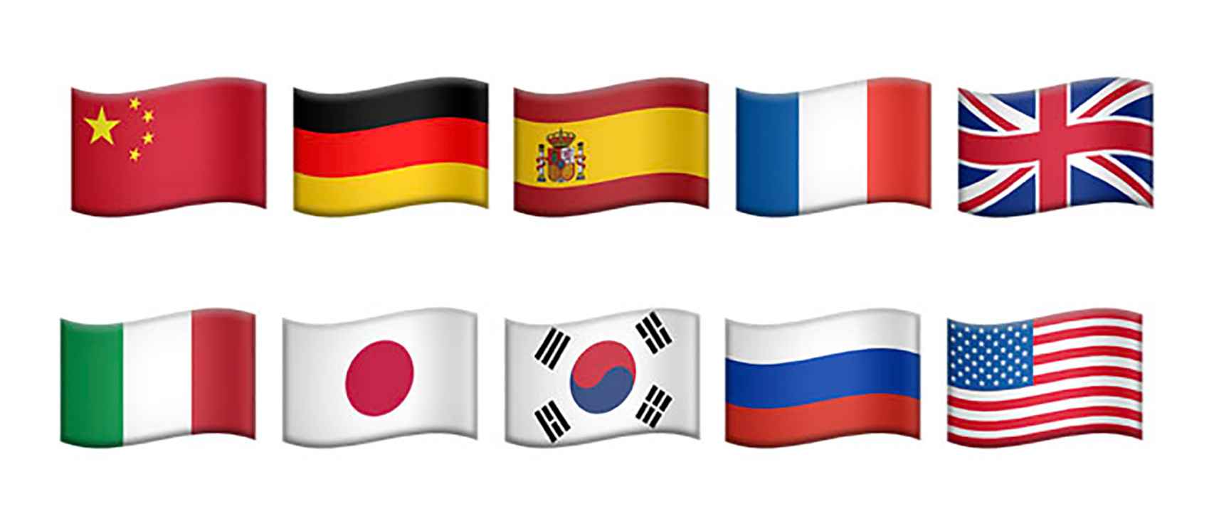 Las primeras 10 banderas de Unicode