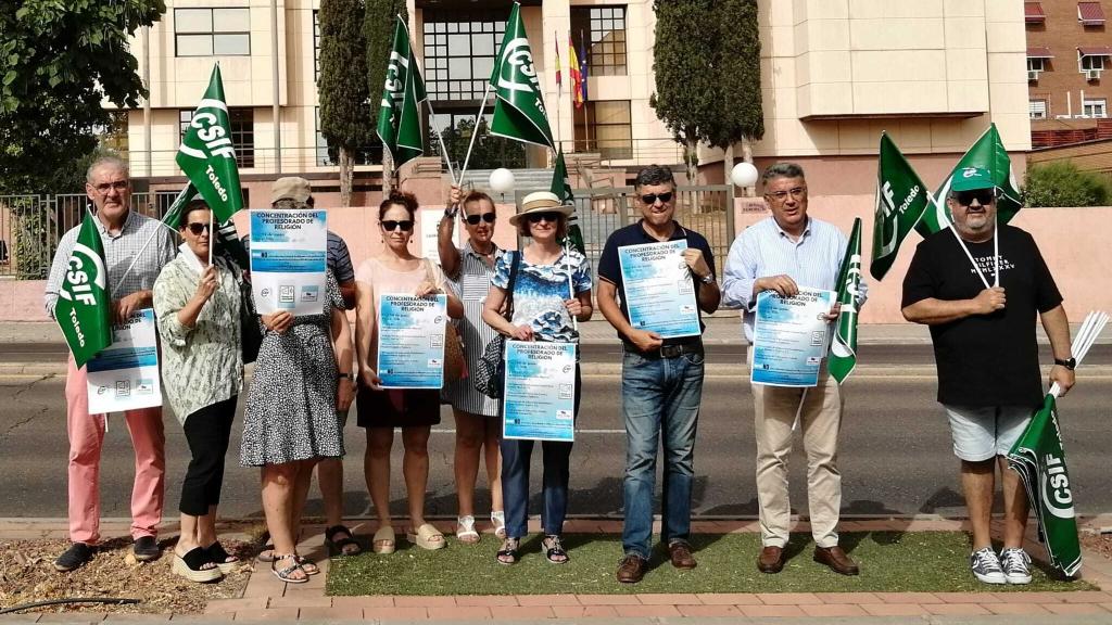 Protesta en Toledo. Foto: CSIF CLM.