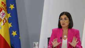 Carolina Darias, titular de Sanidad, en una foto de archivo durante la rueda de prensa posterior al Consejo de Ministros.