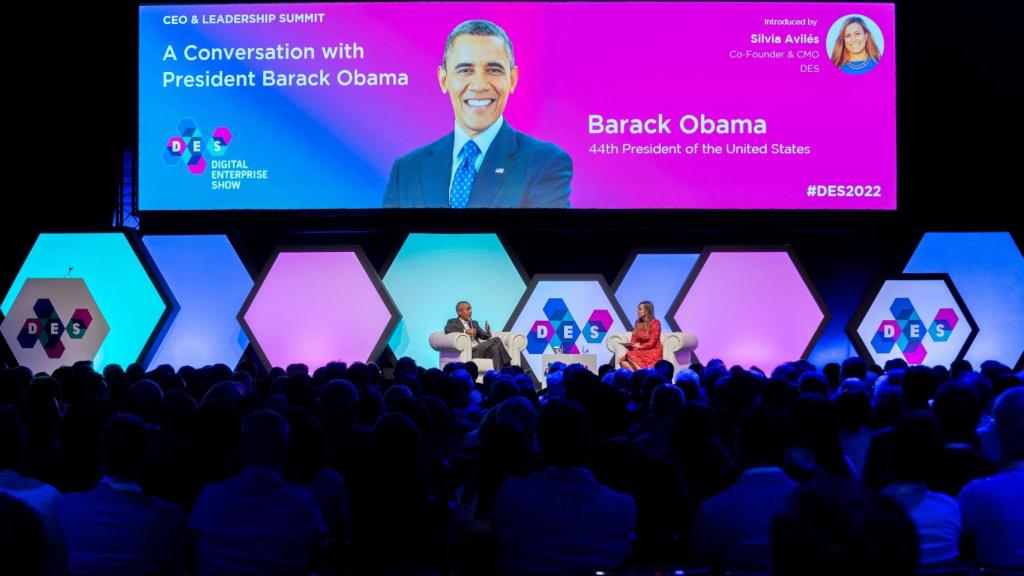 Barack Obama, durante la conferencia en Málaga.