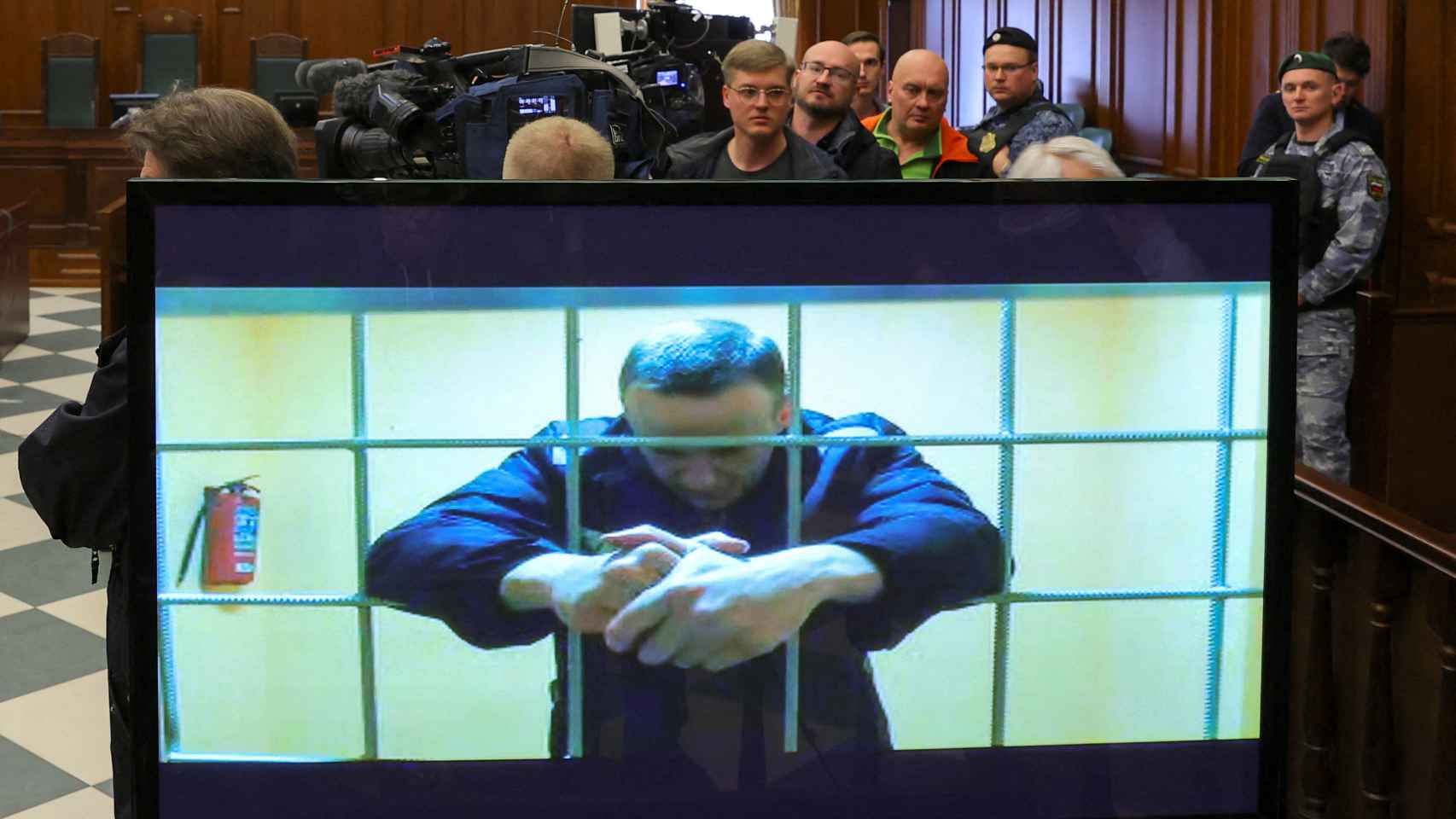 Alexei Navalny en una imagen de mayo. Audiencia judicial a la que asistió desde la cárcel.