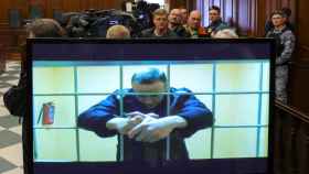 Alexei Navalny en una imagen de mayo. Audiencia judicial a la que asistió desde la cárcel.