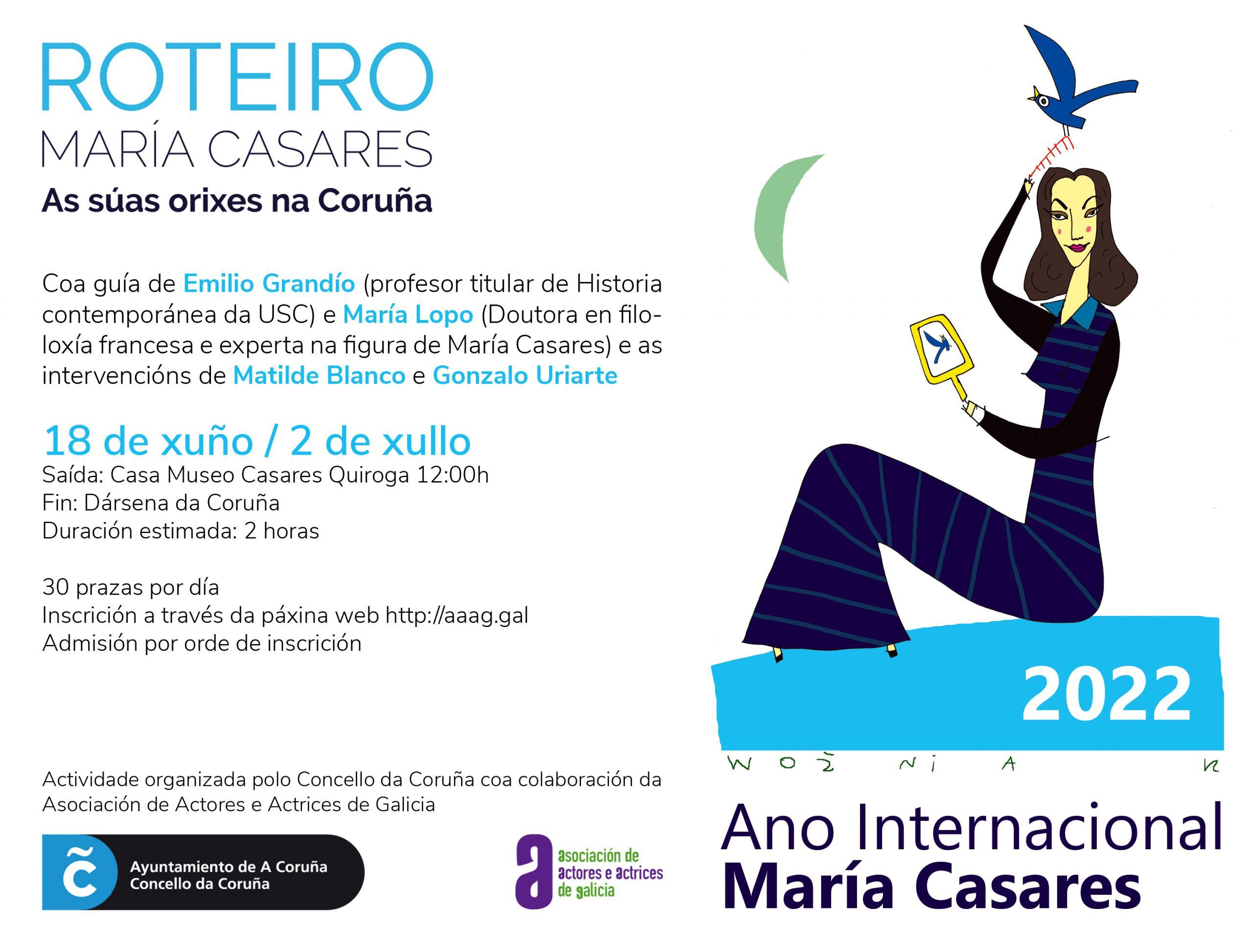 Promoción de las rutas sobre María Casares (Concello da Coruña).