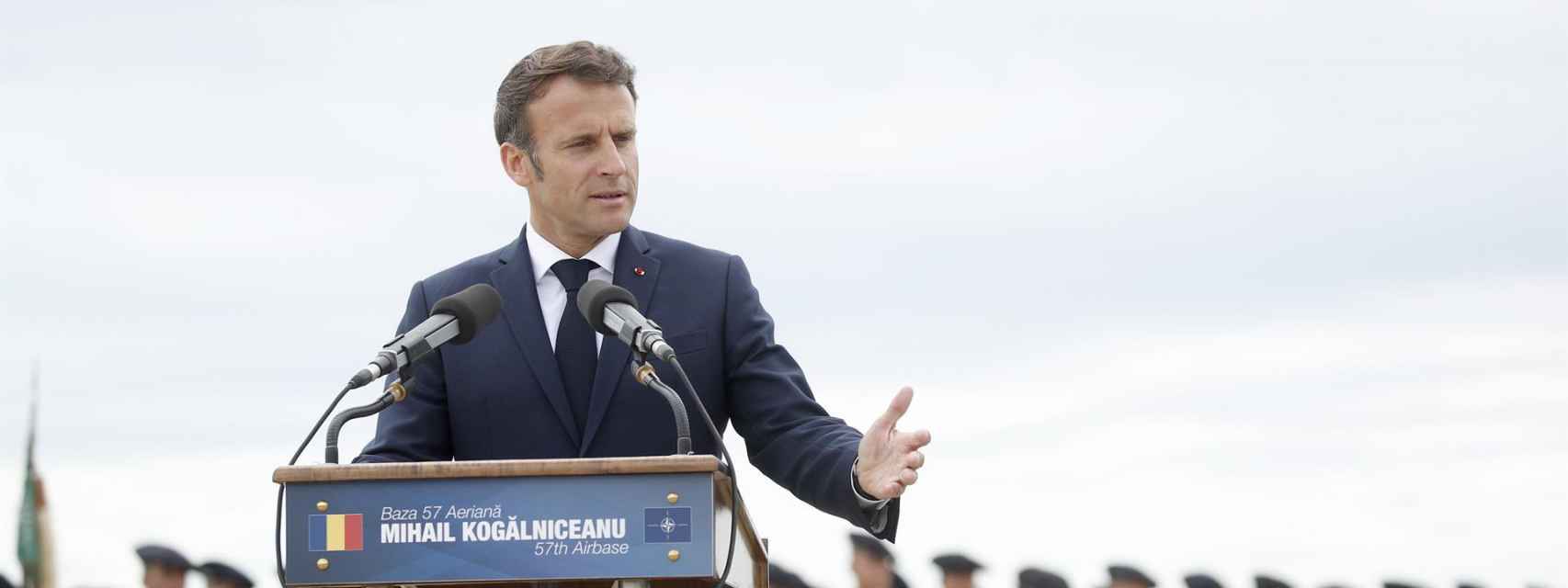 El presidente francés, Emmanuel Macron, este miércoles en Rumanía.