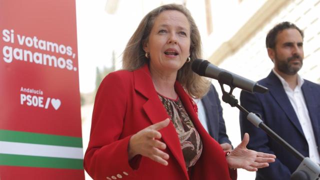 La vicepresidenta y ministra de Economía, Nadia Calviño, este miércoles en Málaga.
