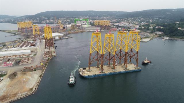 Parten de Navantia-Fene cuatro ‘jackets’ para el parque eólico marino de Saint-Brieuc