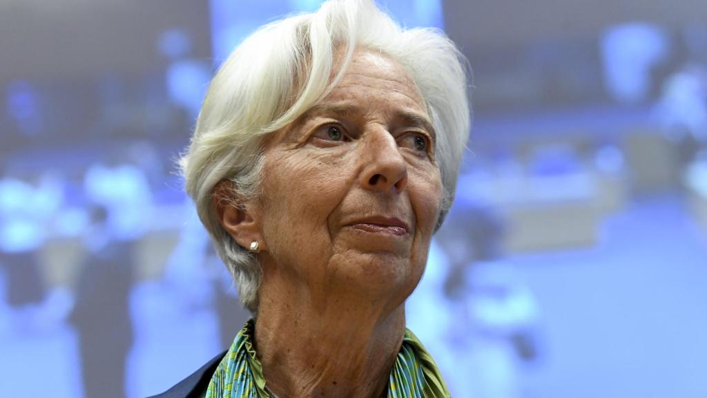 La presidenta del BCE, Christine Lagarde, durante la reunión del Eurogrupo de este jueves