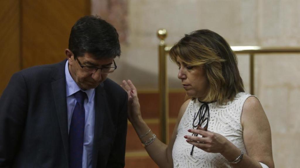 El vicepresidente de la Junta, Juan Marín, y la expresidenta, Susana Díaz, en una imagen de archivo.