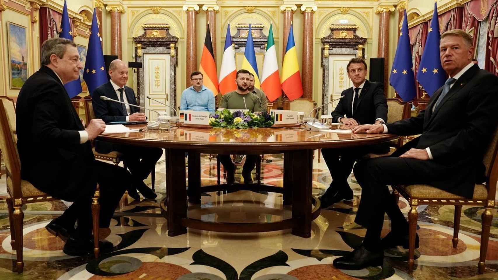 Scholz, Macron y Draghi en Kiev.