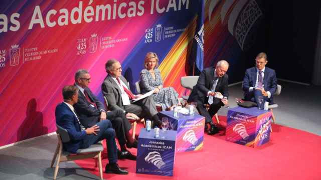 Los exministros de Justicia López Aguilar, Gallardón, Catalá y Campo, en el foro por el 425 aniversario del ICAM
