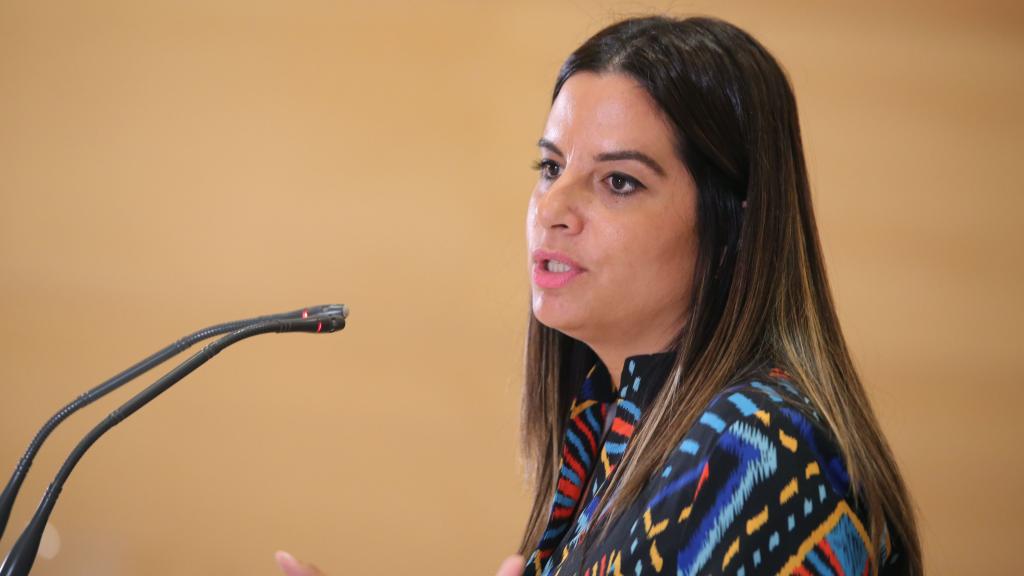 Nuria Rubio, portavoz de Familia e Igualdad de Oportunidades, durante la rueda de prensa