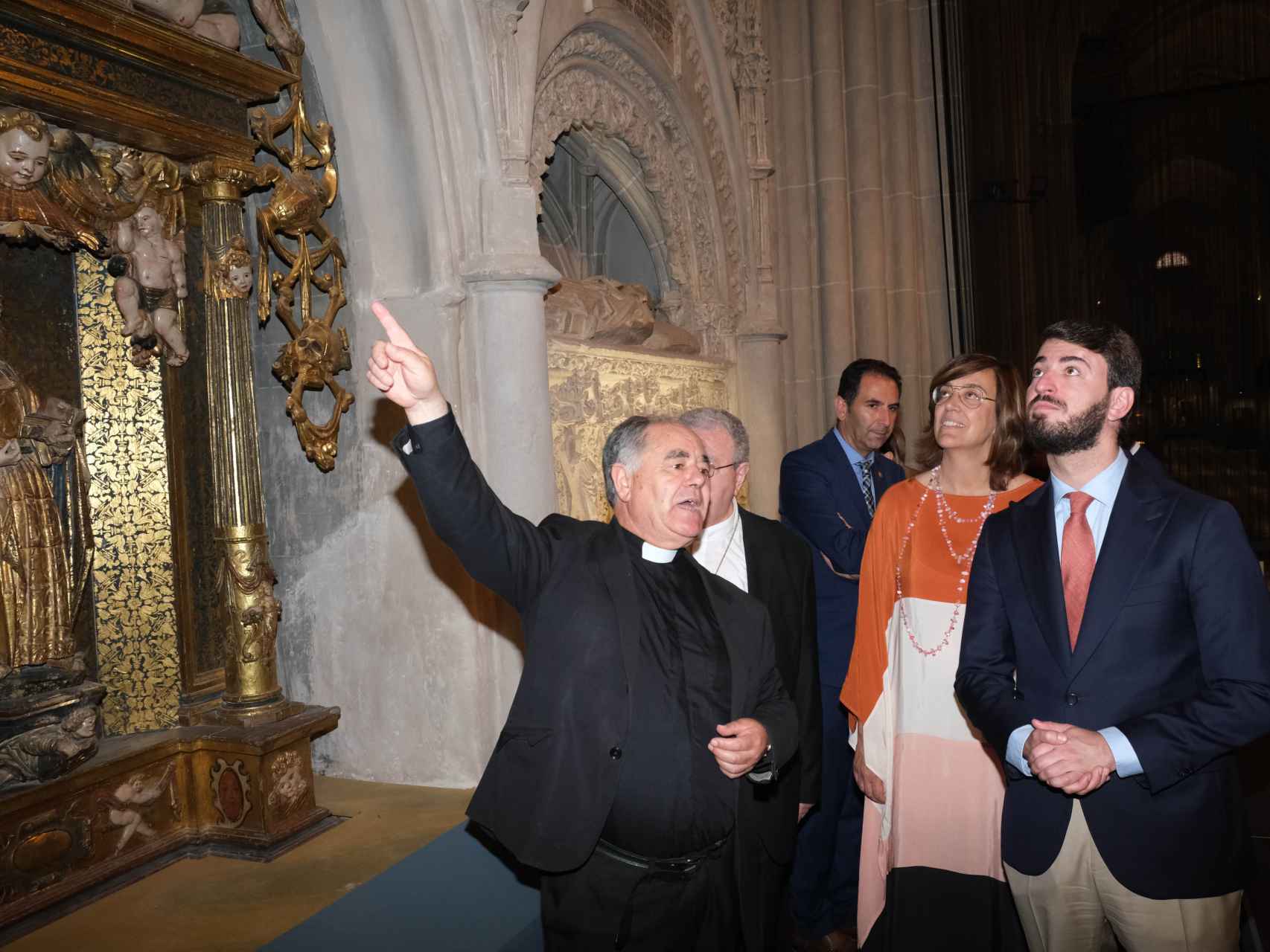 El vicepresidente de la Junta, Juan García-Gallardo, durante su visita de este viernes a la Catedral de Palencia