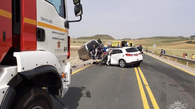 Accidente en la N-120 en Belorado (Burgos)