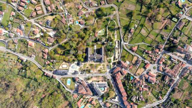 Vista aérea de Mondariz-Balneario (Pontevedra).