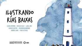 Cartel de la exposición Ilustrando Rías Baixas.
