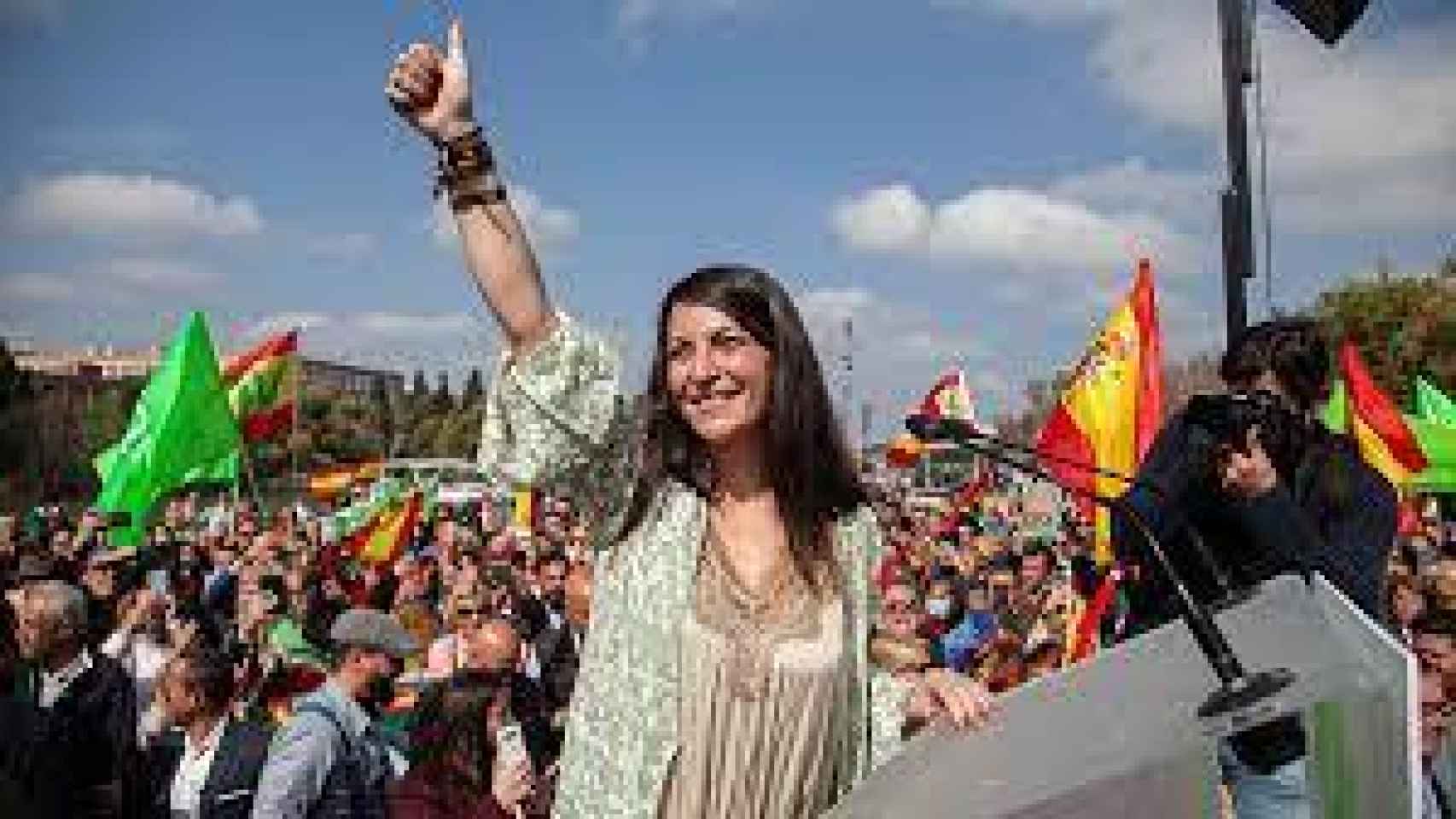 Macarena Olona, durante la campaña de Vox