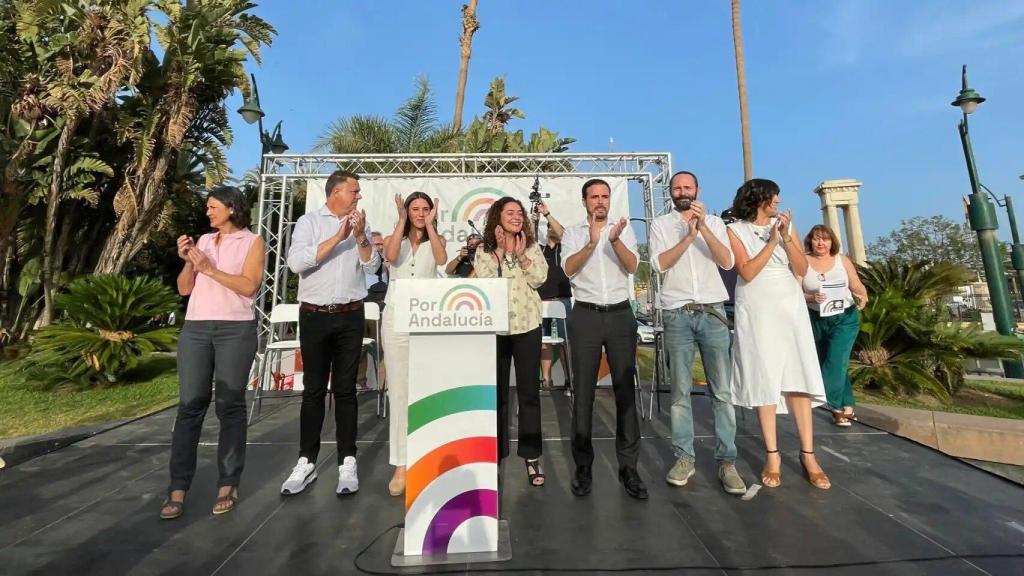 Inmaculada Nieto, con Garzón y Montero en Málaga