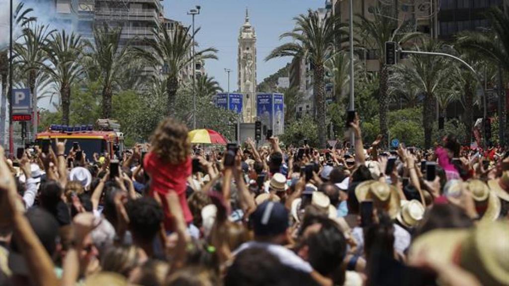 Un instante de la mascletà.