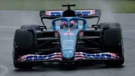 Fernando Alonso bajo la lluvia del Gran Premio de Canadá