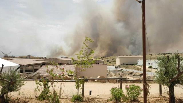 Incendio originado este viernes en las inmediaciones del parque temático.