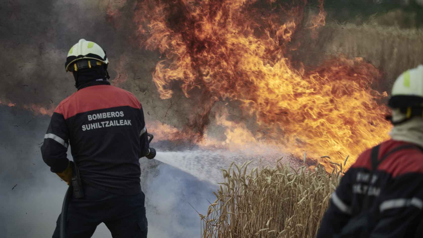Extinción de incendio a 18 de junio de 2022 en Navarra.