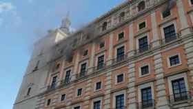Incendio en el Alcázar de Toledo. Foto: Twitter