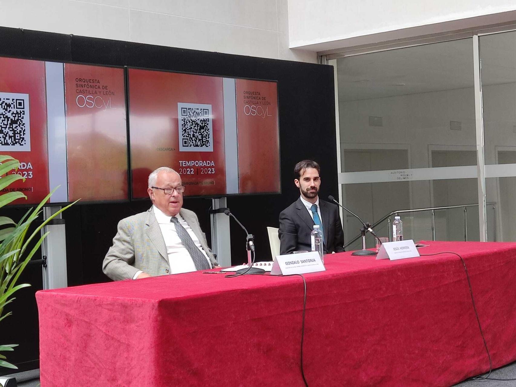 El consejero de Cultura, Gonzalo Santonja, durante la presentación del programa de la OSCyL, este lunes.