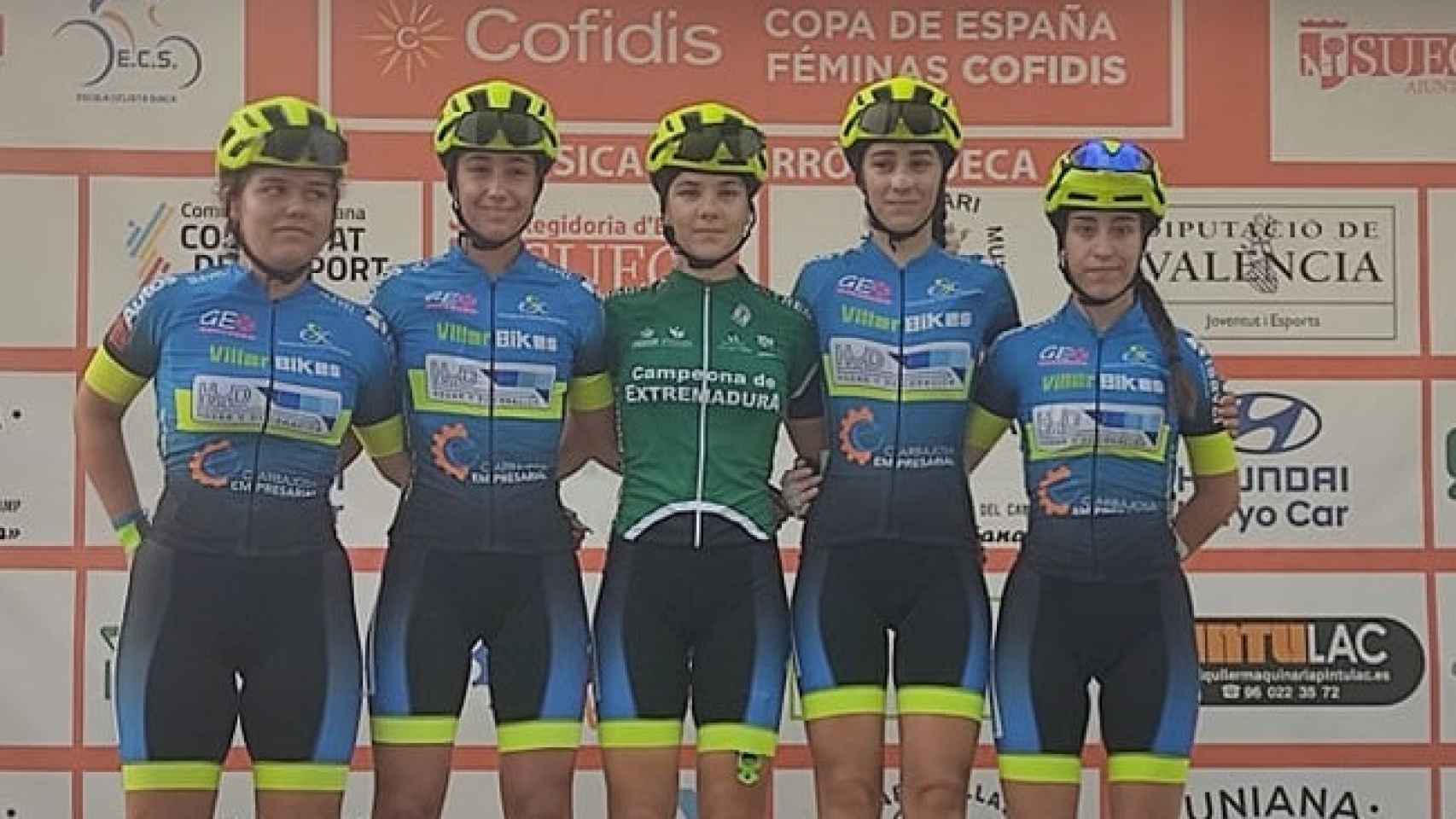 Equipo femenino en Sueca (Valencia) de la Escuela de Ciclismo Salmantina
