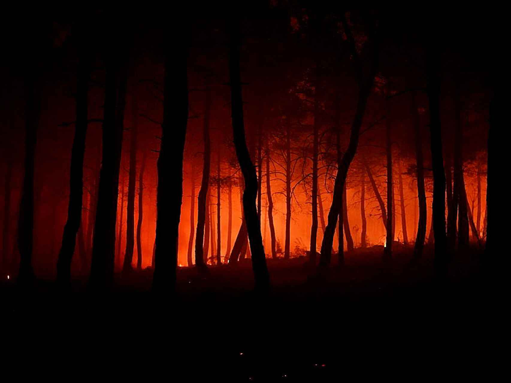 Imagen del incendio en la Sierra de la Culebra, en Zamora, este fin de semana.