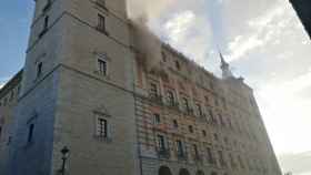Incendio en la sexta planta del Alcázar de Toledo