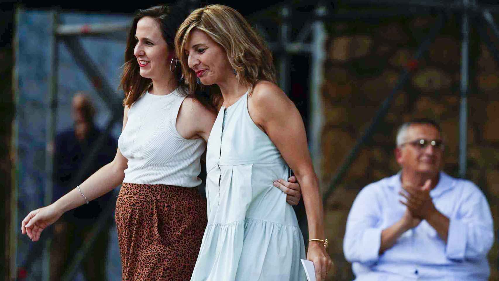 Ione Belarra y Yolanda Díaz, en el único acto conjunto durante la campaña andaluza, celebrado en Córdoba.