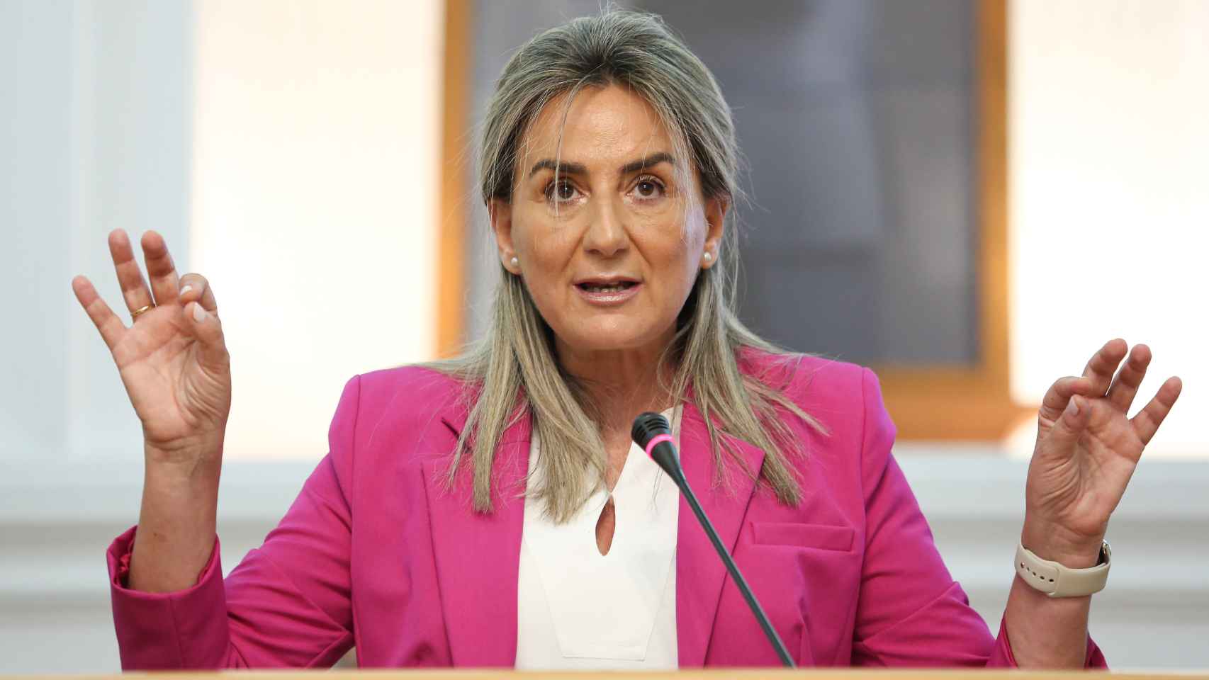 Milagros Tolón, alcaldesa de Toledo, durante su intervención en el Debate del Estado de la Ciudad.