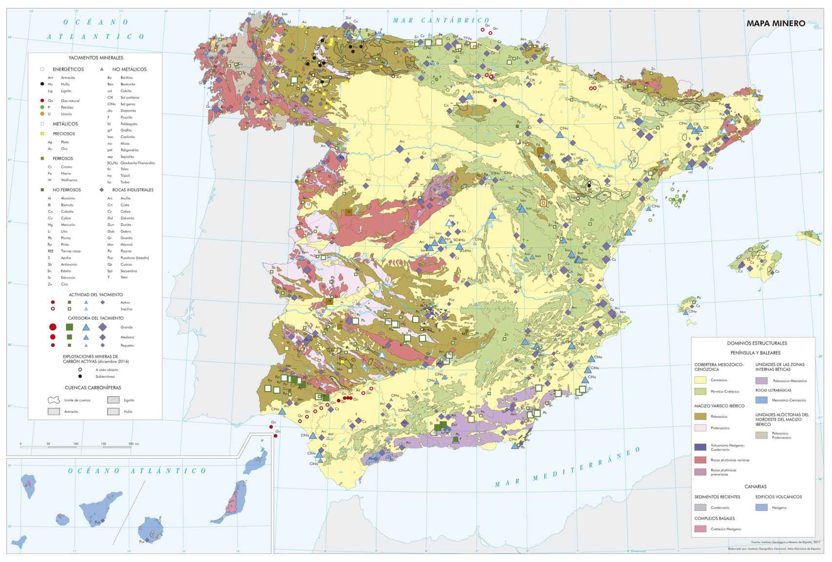 Mapa de minerales estratégicos.