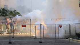 Fuegos Artificiales del Mediterráneo dispara más de cien kilos de pólvora en la mascletà de las Hogueras de Alicante.