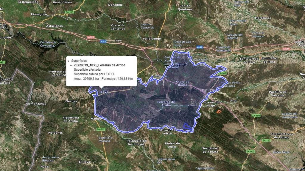 Última imagen registrada por el helicóptero de coordinación HOTEL