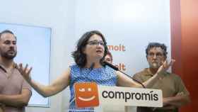 Mónica Oltra este martes durante la rueda de prensa en la que ha anunciado su dimisión.
