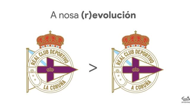 Propuesta del diseñador coruñés para el escudo del Dépor.