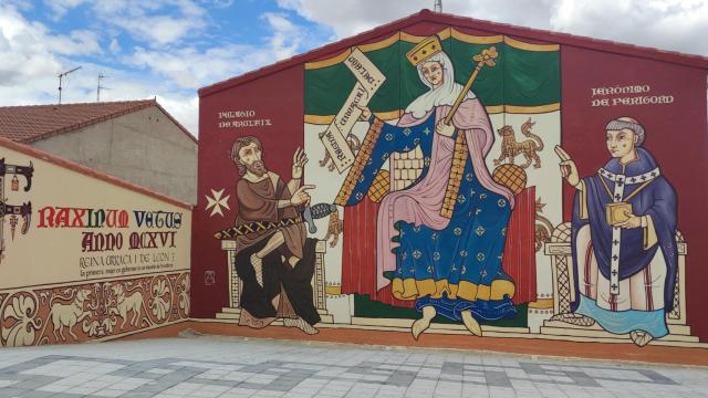 Imagen del mural medieval en Fresno el Viejo