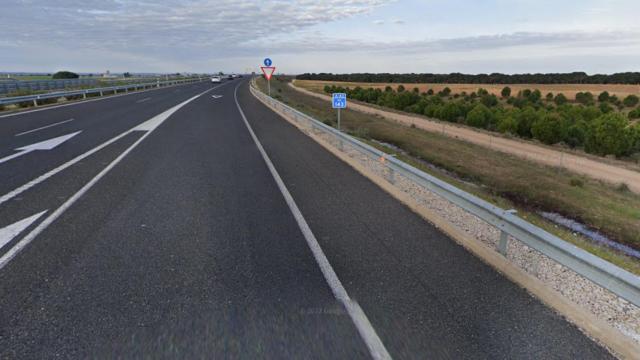 Kilómetro 143 de la A-43 a la altura de Villarrobledo (Albacete). Foto: Google Maps.