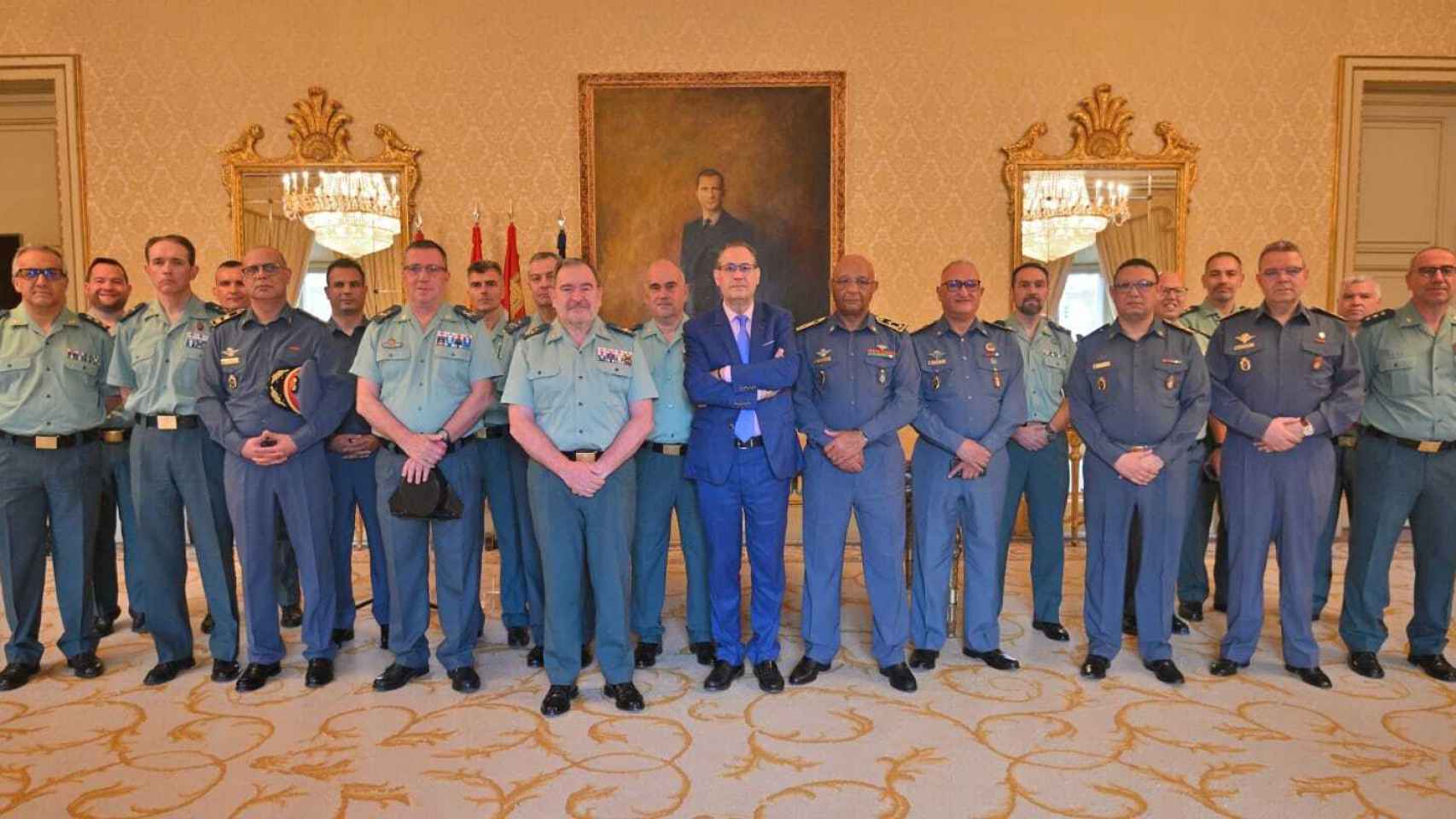 Imagen del encuentro entre la Guardia Civil y la Guardia Real de Marruecos en Salamanca.