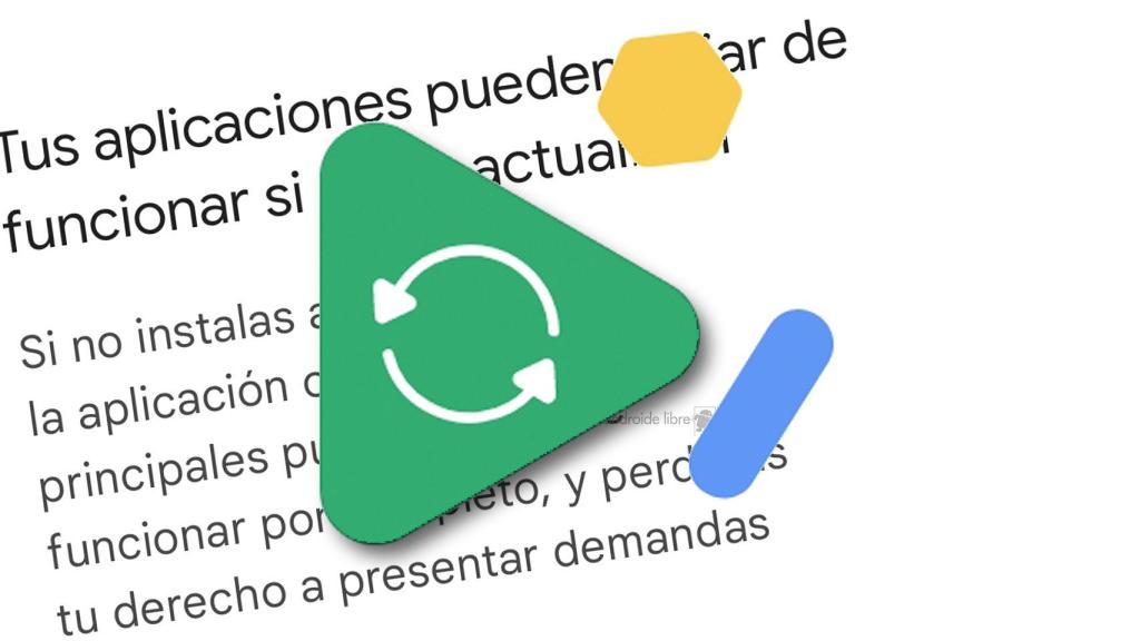 La tarjeta de Google Play para que actives las actualizaciones automáticas es bien molesta