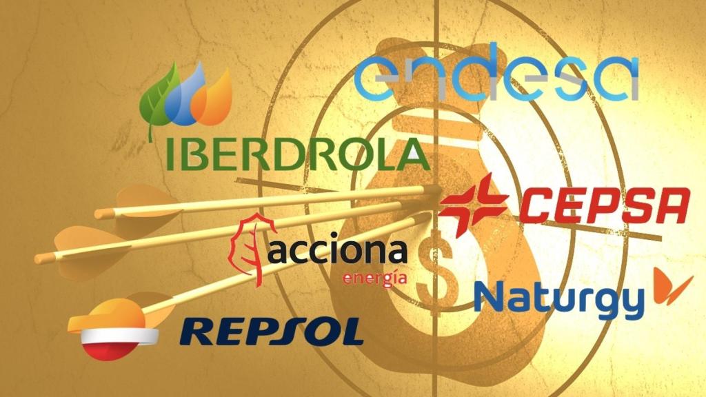 Composición con las principales marcas de las empresas energéticas y eléctricas.