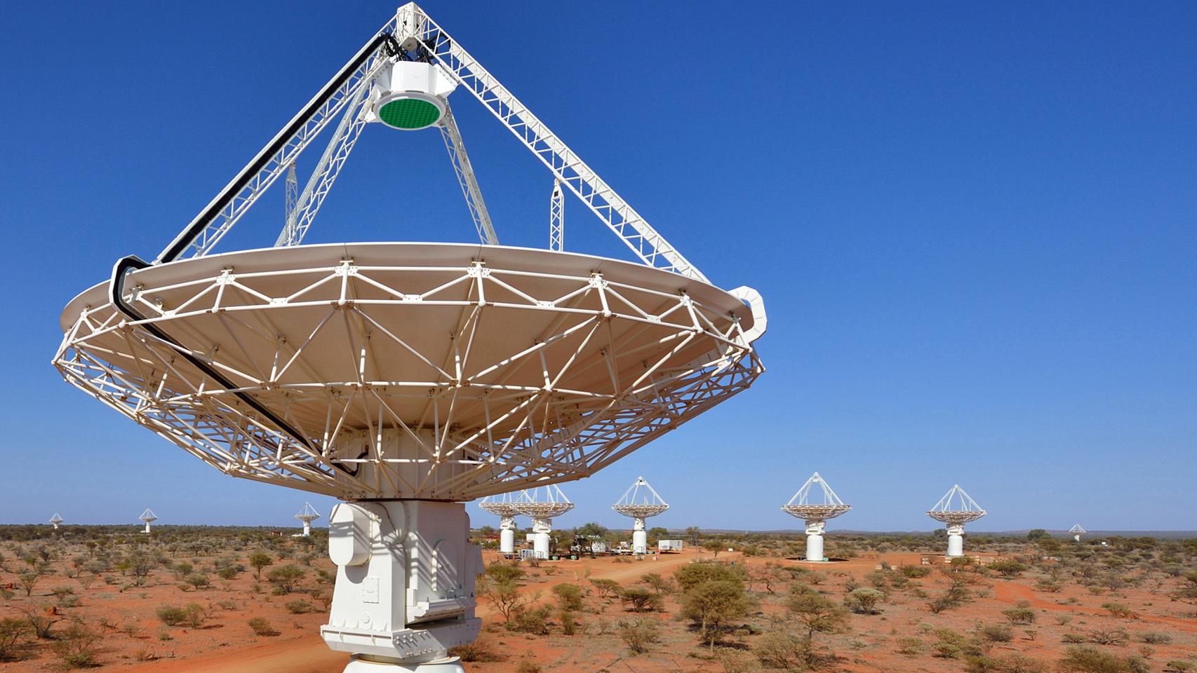 Antena de la matriz ASKAP usada para la detección